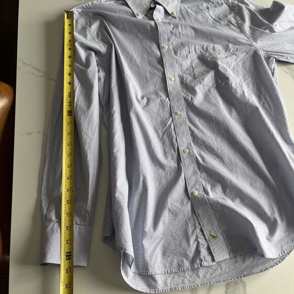 Tailorbyrd Dress Shirt Button Down Size Med Blue Plaid Check Mens Long Sleeve - Picture 12 of 13